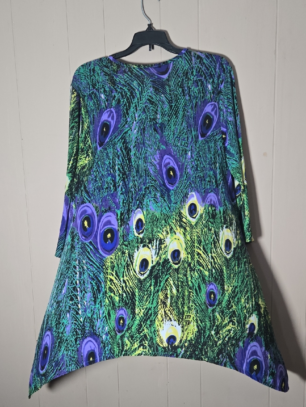 SERENGETI Catalog Exclusive PEACOCK EYE Hi Low Tunic Top Blouse Womens Large - Picture 3 of 4
